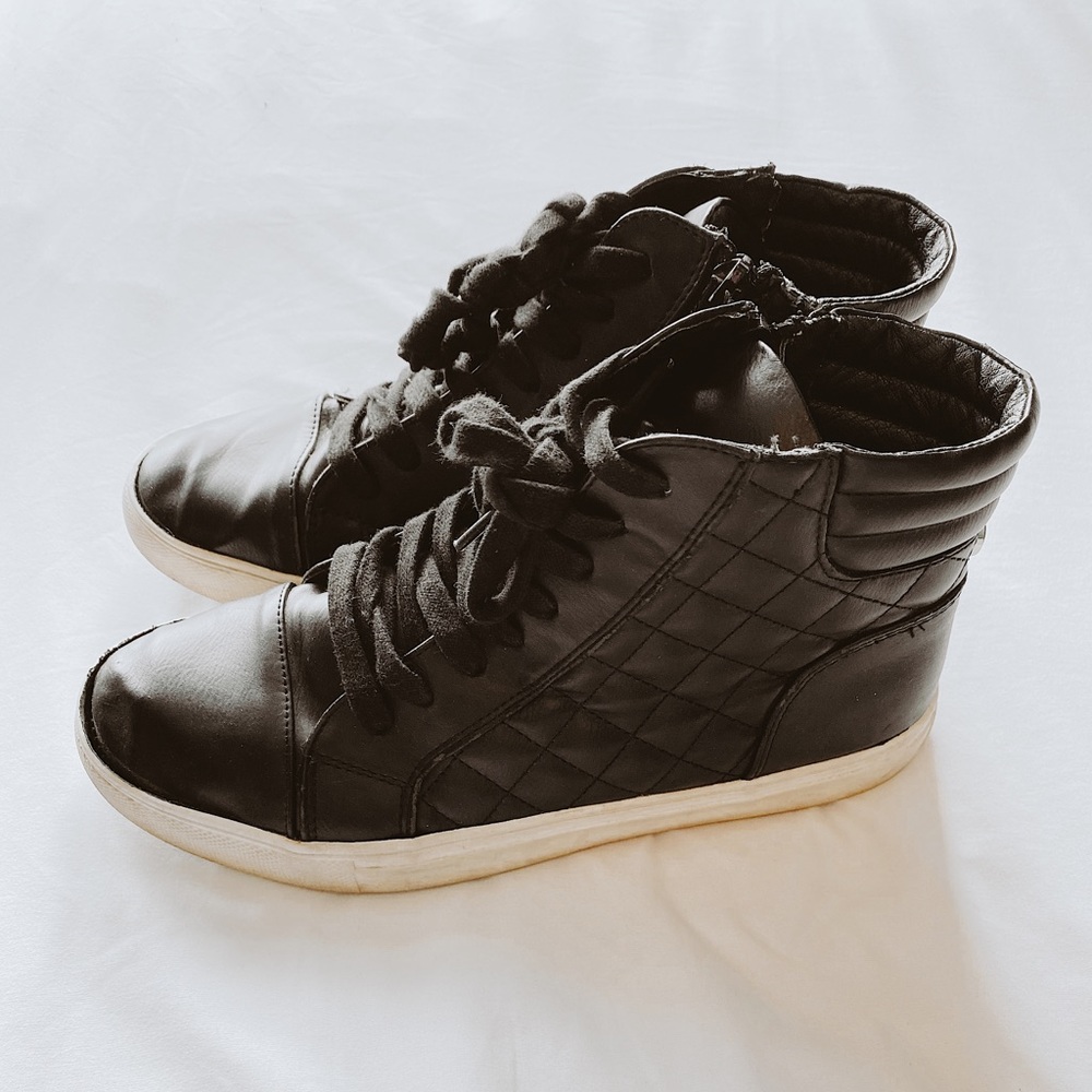 Steve Madden Leather High Top Sneakers